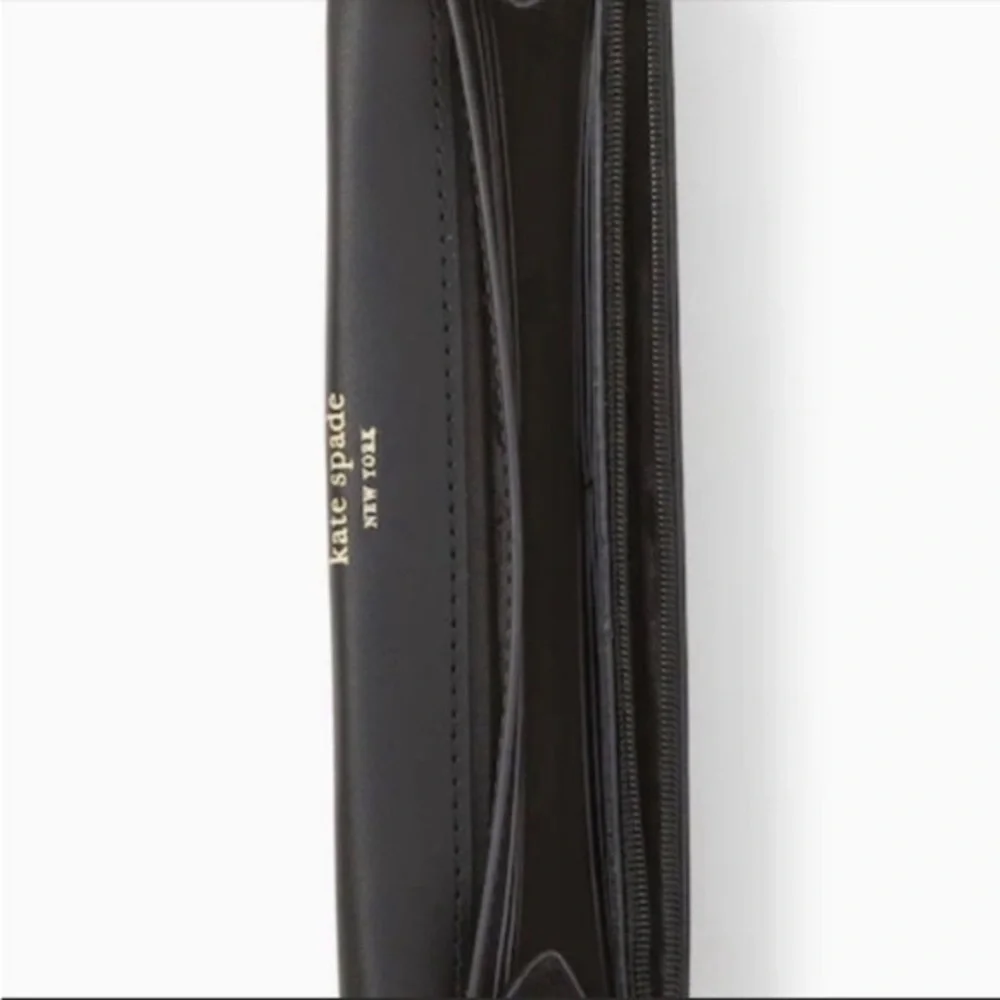 Kate Spade large black glitter tech phone wallet/ wristlet